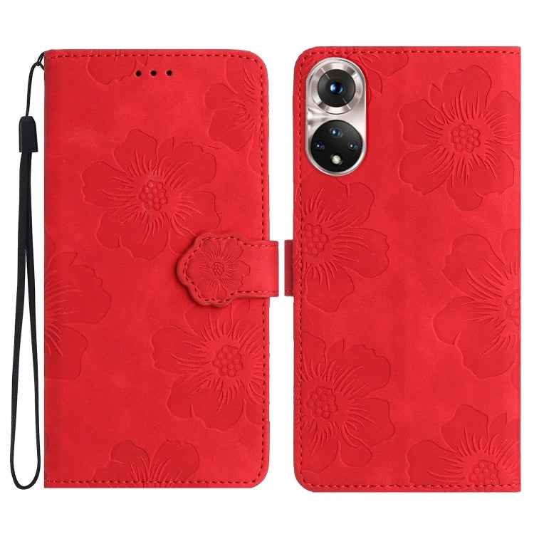 Flower Embossing Pattern Leather Phone Case, For Honor X8 / X30i, For Honor 50 Lite, For Honor 50