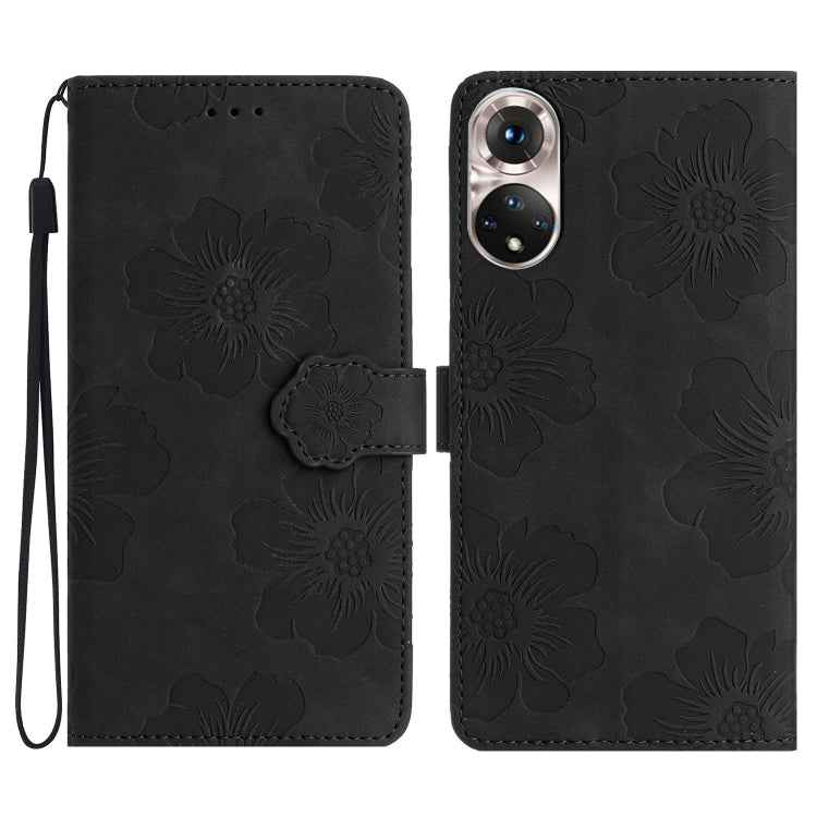 Flower Embossing Pattern Leather Phone Case, For Honor X8 / X30i, For Honor 50 Lite, For Honor 50
