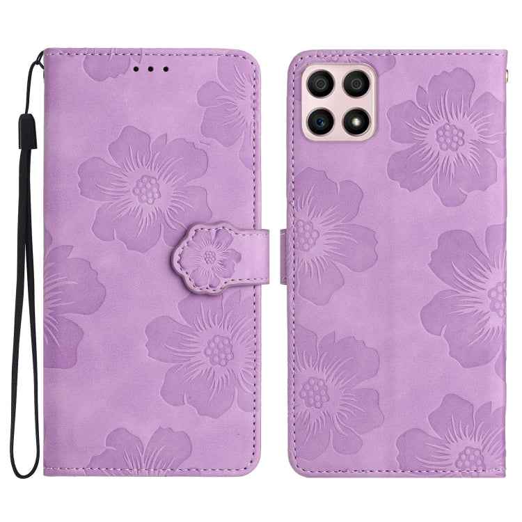 Flower Embossing Pattern Leather Phone Case, For Honor X8 / X30i, For Honor 50 Lite, For Honor 50
