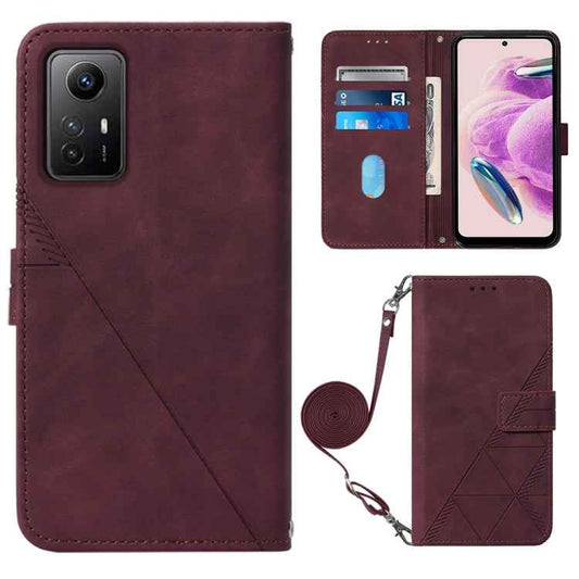 Crossbody 3D Embossed Flip Leather Phone Case, For Xiaomi Redmi Note 12S 4G Global, For Xiaomi Poco F5 5G/Redmi Note 12 Turbo, For Xiaomi Poco F5 Pro 5G/Redmi K60