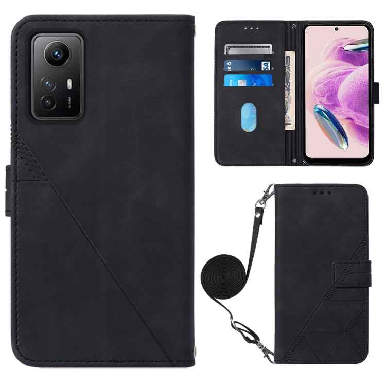 Crossbody 3D Embossed Flip Leather Phone Case, For Xiaomi Redmi Note 12S 4G Global, For Xiaomi Poco F5 5G/Redmi Note 12 Turbo, For Xiaomi Poco F5 Pro 5G/Redmi K60