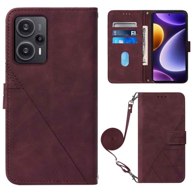Crossbody 3D Embossed Flip Leather Phone Case, For Xiaomi Redmi Note 12S 4G Global, For Xiaomi Poco F5 5G/Redmi Note 12 Turbo, For Xiaomi Poco F5 Pro 5G/Redmi K60