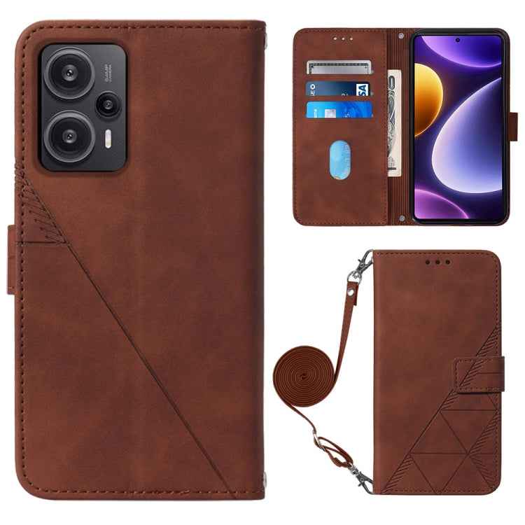 Crossbody 3D Embossed Flip Leather Phone Case, For Xiaomi Redmi Note 12S 4G Global, For Xiaomi Poco F5 5G/Redmi Note 12 Turbo, For Xiaomi Poco F5 Pro 5G/Redmi K60