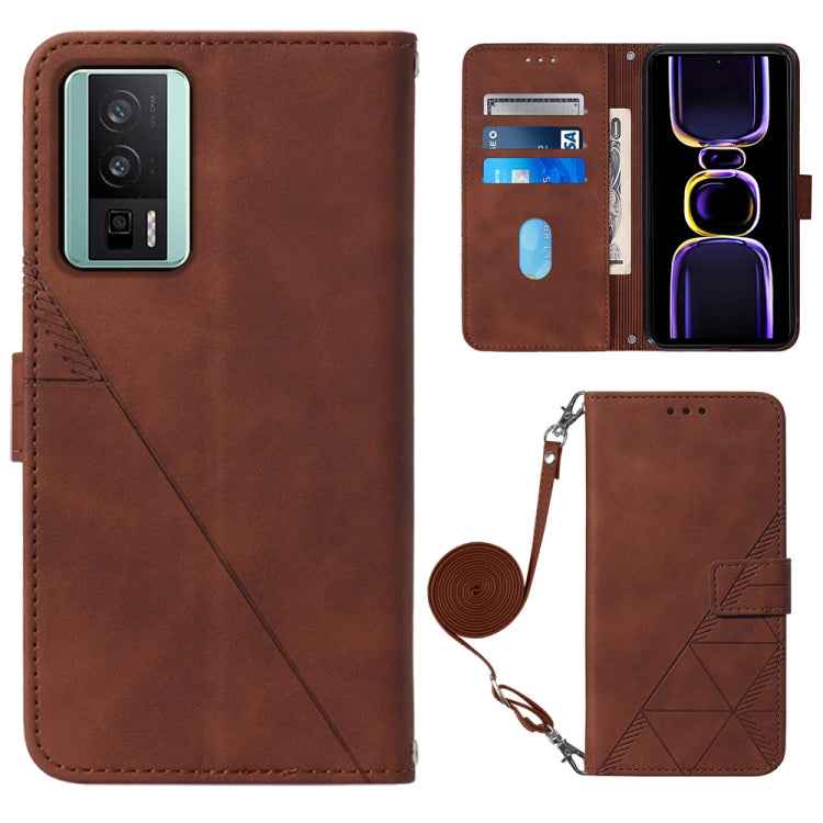Crossbody 3D Embossed Flip Leather Phone Case, For Xiaomi Redmi Note 12S 4G Global, For Xiaomi Poco F5 5G/Redmi Note 12 Turbo, For Xiaomi Poco F5 Pro 5G/Redmi K60