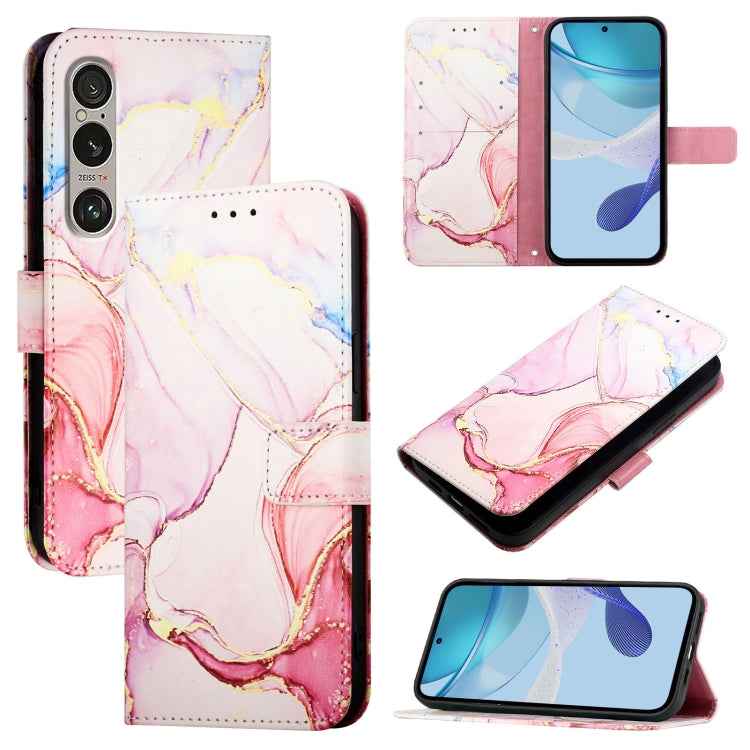 PT003 Marble Pattern Flip Leather Phone Case, For Sony Xperia 10 VI, For Sony Xperia 1 VI, For Sony Xperia 5 VI, For Sony Xperia 5 V, For Sony Xperia 1 V, For Sony Xperia 10 V, For Sony Xperia 10 IV
