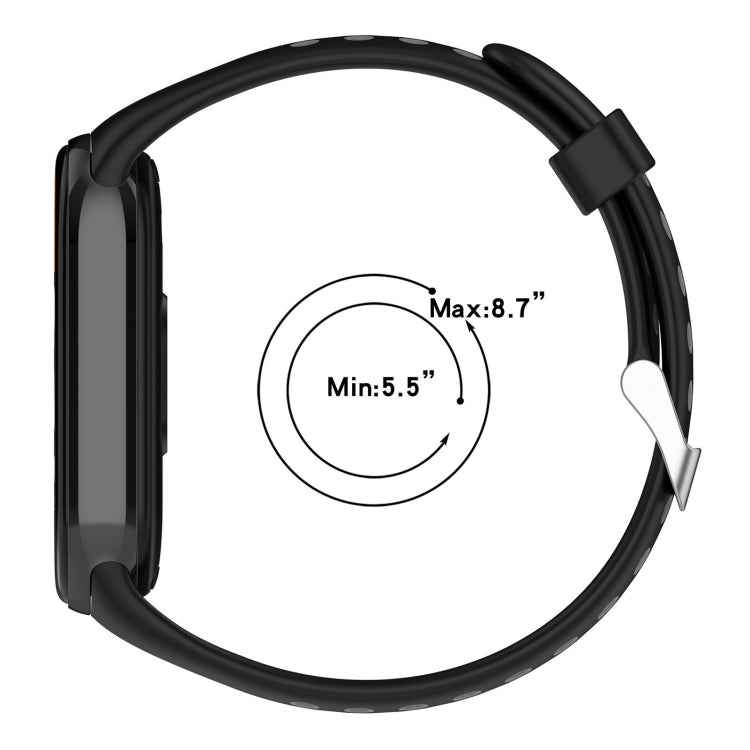 Two-color Steel Plug Silicone Watch Band, For Xiaomi Mi Band 8