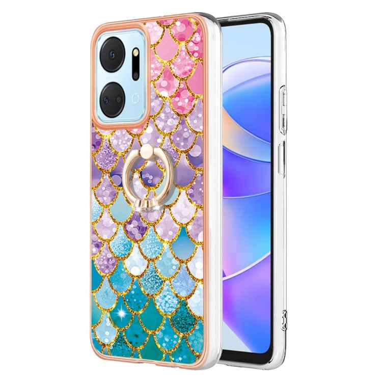 Electroplating IMD TPU Phone Case with Ring, For Honor X7a, For Honor X8a