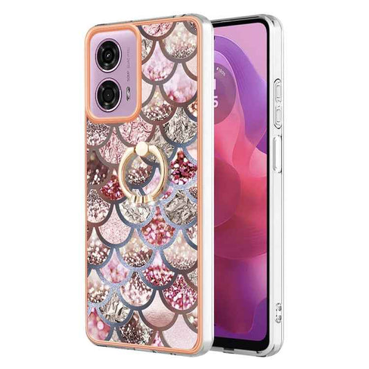 Electroplating IMD TPU Phone Case with Ring, For Motorola Moto G04 4G / G24 4G, For Motorola Moto G34, For Motorola Moto G84, For Motorola Moto G54, For Motorola Moto G14, For Motorola Moto E13, For Motorola Moto G53 5G, For Motorola Moto E22 / E22i