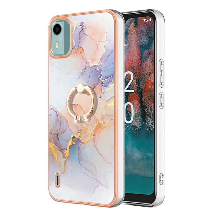 Electroplating IMD TPU Phone Case with Ring, For Nokia C12, For Nokia C31