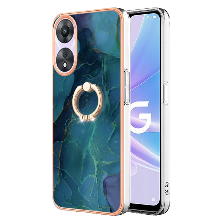 Electroplating Marble Dual-side IMD Phone Case with Ring
