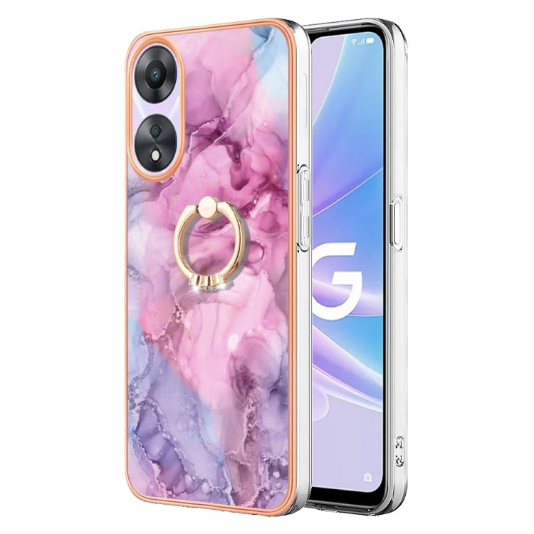 Electroplating Marble Dual-side IMD Phone Case with Ring