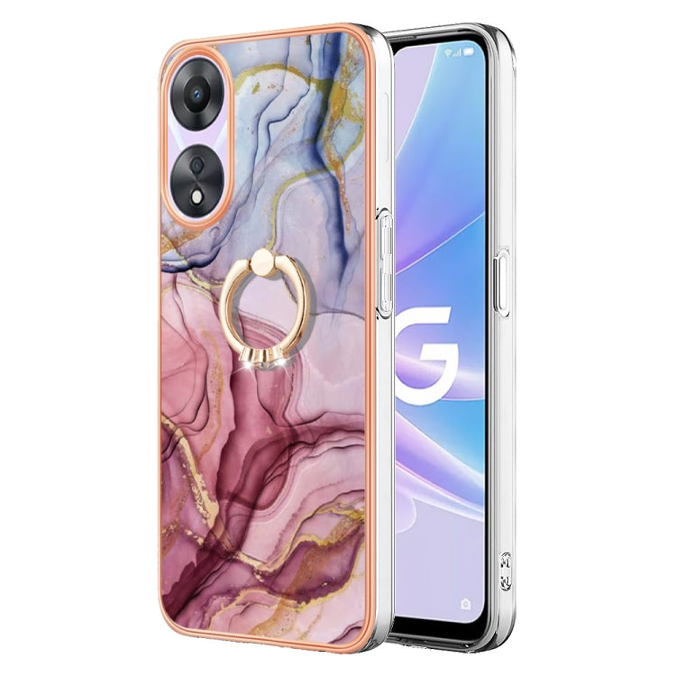 Electroplating Marble Dual-side IMD Phone Case with Ring