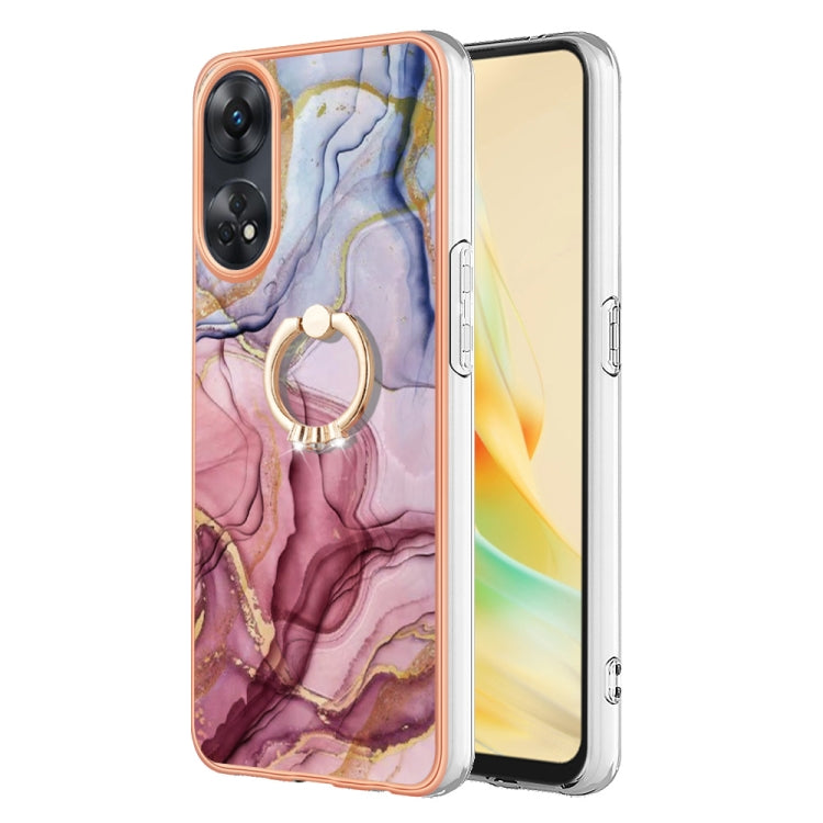 Electroplating Marble Dual-side IMD Phone Case with Ring