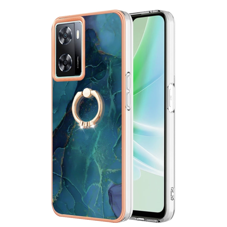 Electroplating Marble Dual-side IMD Phone Case with Ring