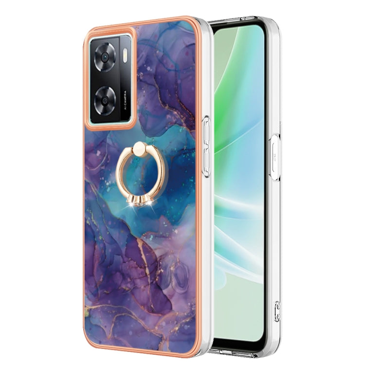 Electroplating Marble Dual-side IMD Phone Case with Ring