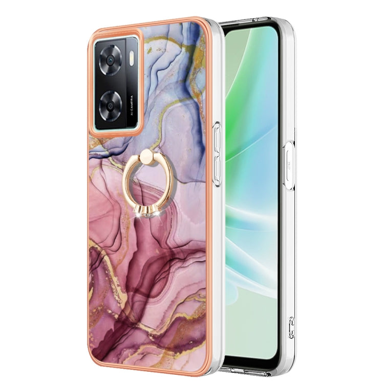 Electroplating Marble Dual-side IMD Phone Case with Ring