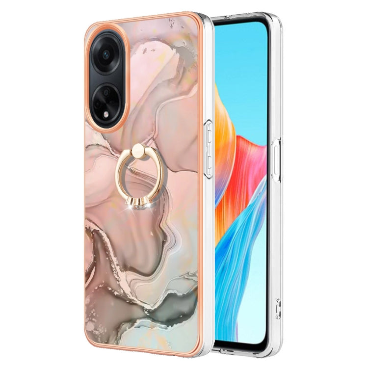 Electroplating Marble Dual-side IMD Phone Case with Ring