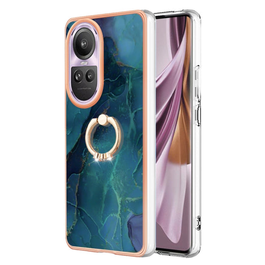 Electroplating Marble Dual-side IMD Phone Case with Ring