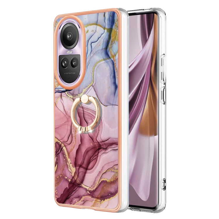 Electroplating Marble Dual-side IMD Phone Case with Ring