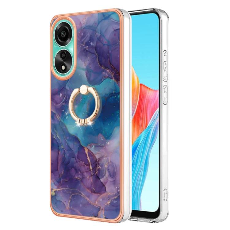 Electroplating Marble Dual-side IMD Phone Case with Ring