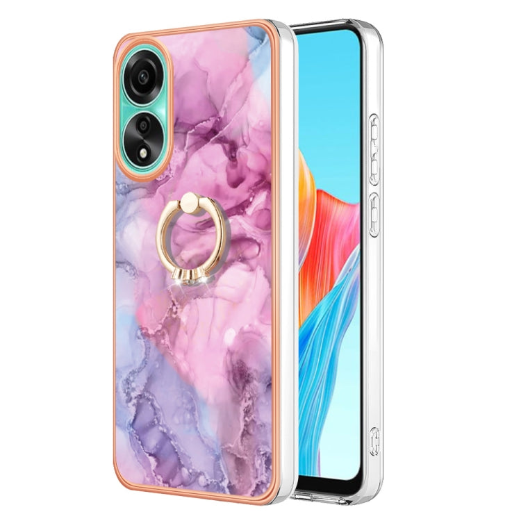 Electroplating Marble Dual-side IMD Phone Case with Ring