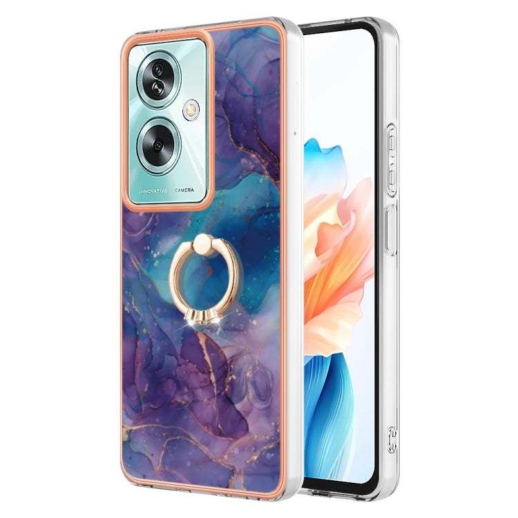 Electroplating Marble Dual-side IMD Phone Case with Ring