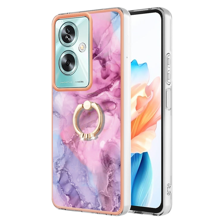 Electroplating Marble Dual-side IMD Phone Case with Ring