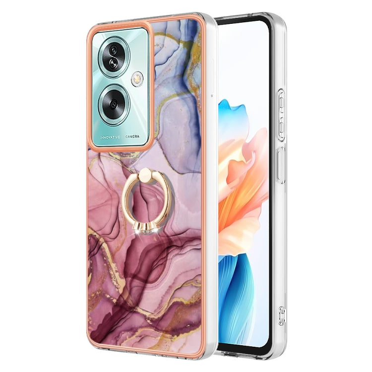 Electroplating Marble Dual-side IMD Phone Case with Ring