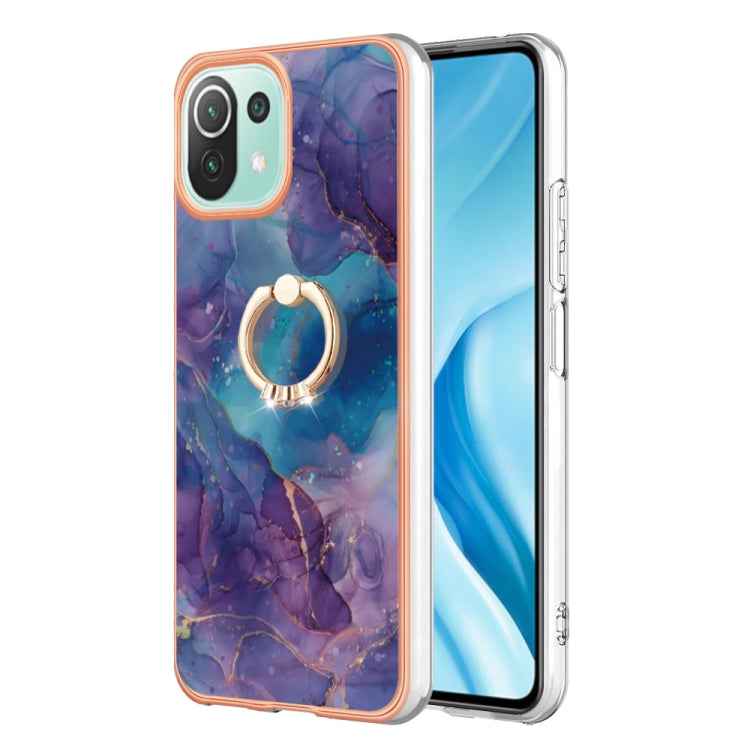 Electroplating Marble Dual-side IMD Phone Case with Ring, For Xiaomi Redmi Note 12 5G Global/Poco X5 5G, For Xiaomi Redmi 12C/11A 4G Global, For Xiaomi 13 Lite 5G, For Xiaomi Redmi Note 12 Pro Speed, For Xiaomi Redmi 10C, For Xiaomi Mi 11 Lite