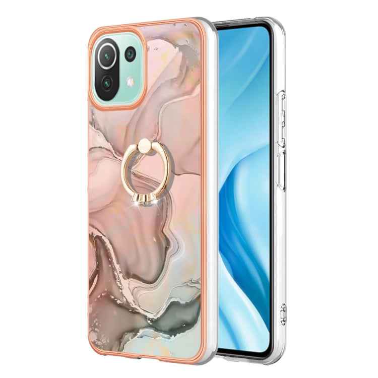 Electroplating Marble Dual-side IMD Phone Case with Ring, For Xiaomi Redmi Note 12 5G Global/Poco X5 5G, For Xiaomi Redmi 12C/11A 4G Global, For Xiaomi 13 Lite 5G, For Xiaomi Redmi Note 12 Pro Speed, For Xiaomi Redmi 10C, For Xiaomi Mi 11 Lite