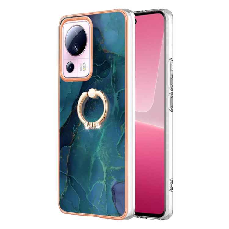 Electroplating Marble Dual-side IMD Phone Case with Ring, For Xiaomi Redmi Note 12 5G Global/Poco X5 5G, For Xiaomi Redmi 12C/11A 4G Global, For Xiaomi 13 Lite 5G, For Xiaomi Redmi Note 12 Pro Speed, For Xiaomi Redmi 10C, For Xiaomi Mi 11 Lite