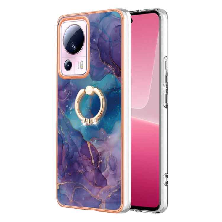 Electroplating Marble Dual-side IMD Phone Case with Ring, For Xiaomi Redmi Note 12 5G Global/Poco X5 5G, For Xiaomi Redmi 12C/11A 4G Global, For Xiaomi 13 Lite 5G, For Xiaomi Redmi Note 12 Pro Speed, For Xiaomi Redmi 10C, For Xiaomi Mi 11 Lite