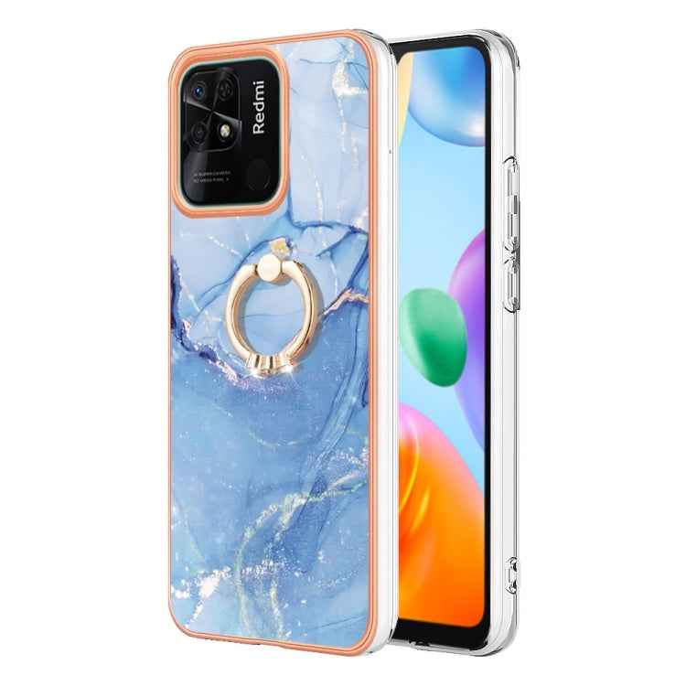 Electroplating Marble Dual-side IMD Phone Case with Ring, For Xiaomi Redmi Note 12 5G Global/Poco X5 5G, For Xiaomi Redmi 12C/11A 4G Global, For Xiaomi 13 Lite 5G, For Xiaomi Redmi Note 12 Pro Speed, For Xiaomi Redmi 10C, For Xiaomi Mi 11 Lite