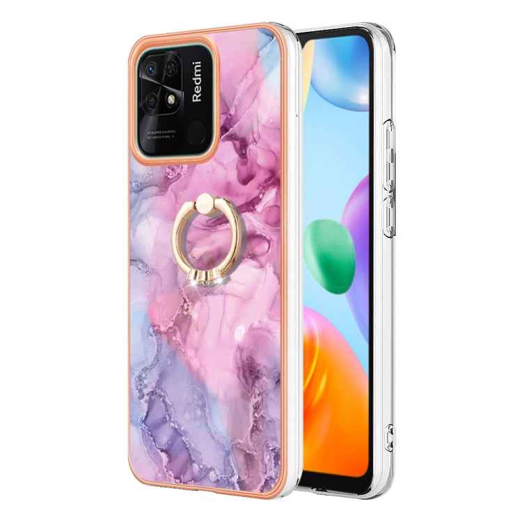 Electroplating Marble Dual-side IMD Phone Case with Ring, For Xiaomi Redmi Note 12 5G Global/Poco X5 5G, For Xiaomi Redmi 12C/11A 4G Global, For Xiaomi 13 Lite 5G, For Xiaomi Redmi Note 12 Pro Speed, For Xiaomi Redmi 10C, For Xiaomi Mi 11 Lite