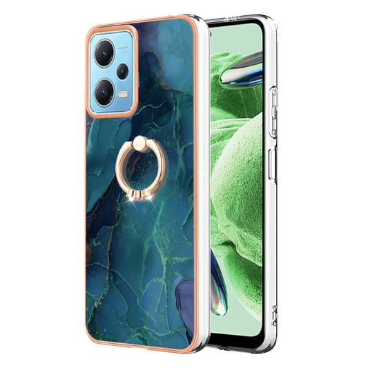 Electroplating Marble Dual-side IMD Phone Case with Ring, For Xiaomi Redmi Note 12 5G Global/Poco X5 5G, For Xiaomi Redmi 12C/11A 4G Global, For Xiaomi 13 Lite 5G, For Xiaomi Redmi Note 12 Pro Speed, For Xiaomi Redmi 10C, For Xiaomi Mi 11 Lite
