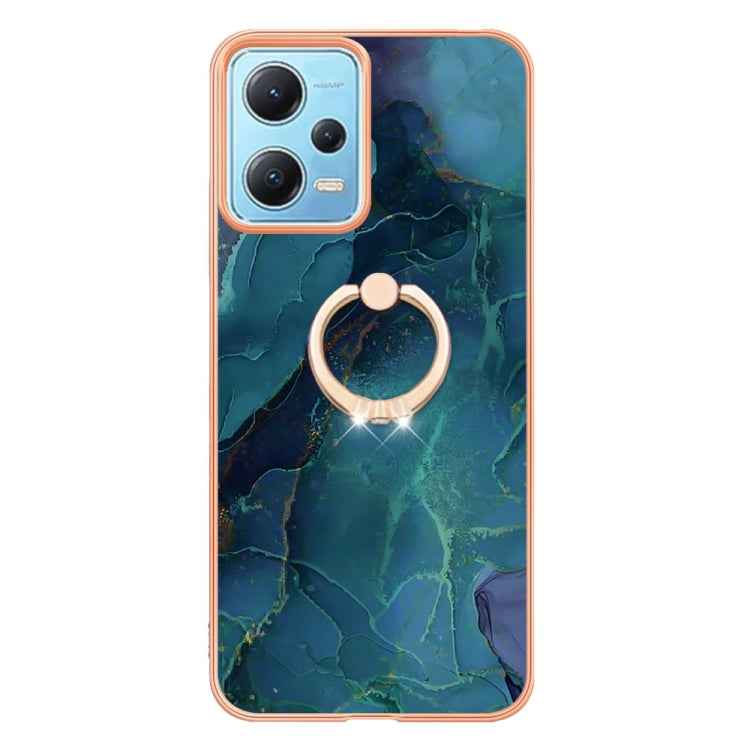 Electroplating Marble Dual-side IMD Phone Case with Ring, For Xiaomi Redmi Note 12 5G Global/Poco X5 5G, For Xiaomi Redmi 12C/11A 4G Global, For Xiaomi 13 Lite 5G, For Xiaomi Redmi Note 12 Pro Speed, For Xiaomi Redmi 10C, For Xiaomi Mi 11 Lite
