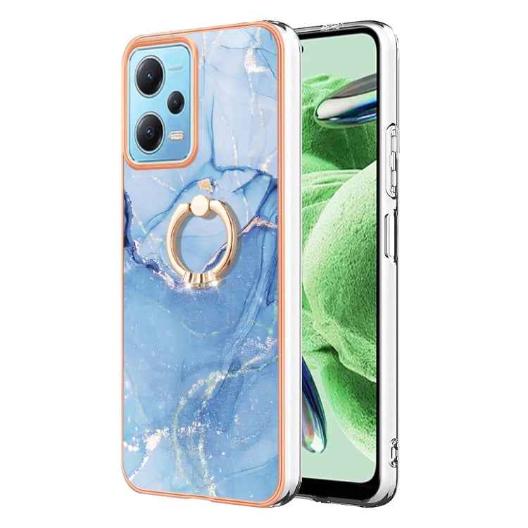Electroplating Marble Dual-side IMD Phone Case with Ring, For Xiaomi Redmi Note 12 5G Global/Poco X5 5G, For Xiaomi Redmi 12C/11A 4G Global, For Xiaomi 13 Lite 5G, For Xiaomi Redmi Note 12 Pro Speed, For Xiaomi Redmi 10C, For Xiaomi Mi 11 Lite