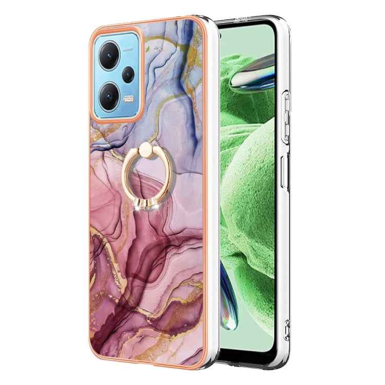 Electroplating Marble Dual-side IMD Phone Case with Ring, For Xiaomi Redmi Note 12 5G Global/Poco X5 5G, For Xiaomi Redmi 12C/11A 4G Global, For Xiaomi 13 Lite 5G, For Xiaomi Redmi Note 12 Pro Speed, For Xiaomi Redmi 10C, For Xiaomi Mi 11 Lite