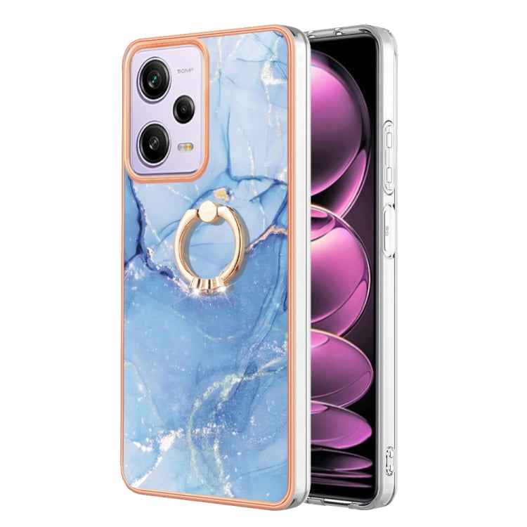 Electroplating Marble Dual-side IMD Phone Case with Ring, For Xiaomi 13T / 13T Pro, For Xiaomi Poco F5 5G / Redmi Note 12 Turbo, For Xiaomi Poco F5 Pro 5G / Redmi K60, For Xiaomi Redmi Note 12S 4G, For Xiaomi Redmi Note 12 4G Global��������������������...