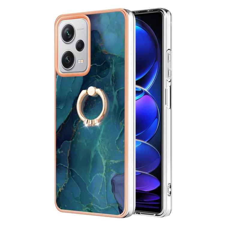 Electroplating Marble Dual-side IMD Phone Case with Ring, For Xiaomi 13T / 13T Pro, For Xiaomi Poco F5 5G / Redmi Note 12 Turbo, For Xiaomi Poco F5 Pro 5G / Redmi K60, For Xiaomi Redmi Note 12S 4G, For Xiaomi Redmi Note 12 4G Global��������������������...