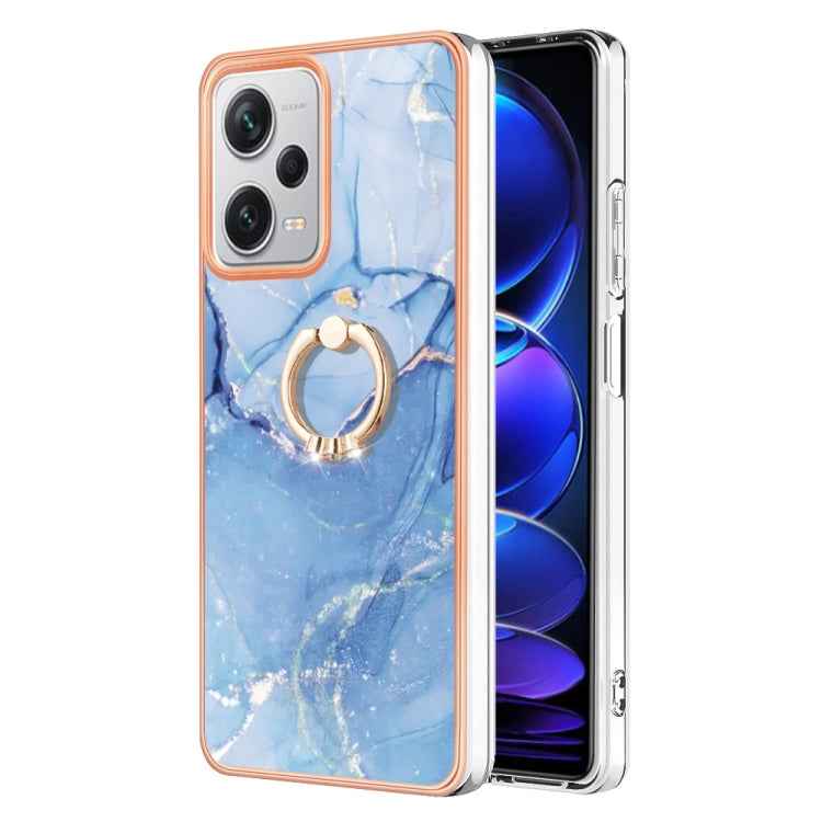 Electroplating Marble Dual-side IMD Phone Case with Ring, For Xiaomi 13T / 13T Pro, For Xiaomi Poco F5 5G / Redmi Note 12 Turbo, For Xiaomi Poco F5 Pro 5G / Redmi K60, For Xiaomi Redmi Note 12S 4G, For Xiaomi Redmi Note 12 4G Global��������������������...