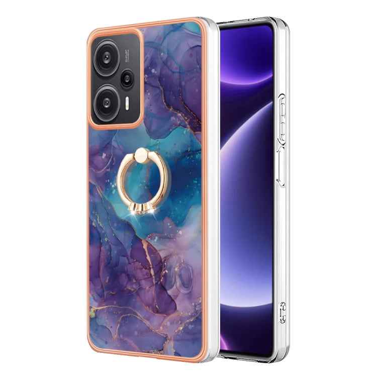 Electroplating Marble Dual-side IMD Phone Case with Ring, For Xiaomi 13T / 13T Pro, For Xiaomi Poco F5 5G / Redmi Note 12 Turbo, For Xiaomi Poco F5 Pro 5G / Redmi K60, For Xiaomi Redmi Note 12S 4G, For Xiaomi Redmi Note 12 4G Global��������������������...