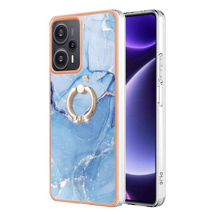Electroplating Marble Dual-side IMD Phone Case with Ring, For Xiaomi 13T / 13T Pro, For Xiaomi Poco F5 5G / Redmi Note 12 Turbo, For Xiaomi Poco F5 Pro 5G / Redmi K60, For Xiaomi Redmi Note 12S 4G, For Xiaomi Redmi Note 12 4G Global��������������������...