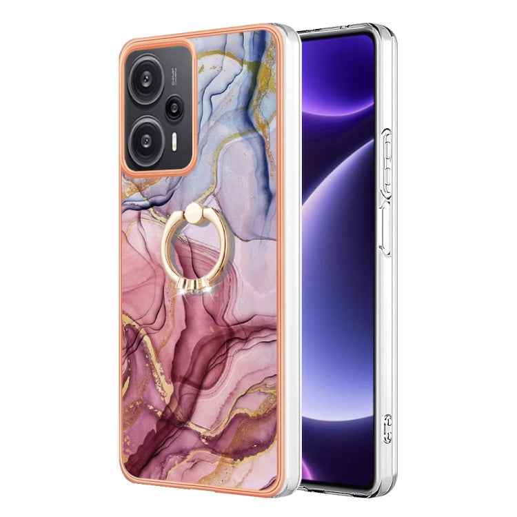 Electroplating Marble Dual-side IMD Phone Case with Ring, For Xiaomi 13T / 13T Pro, For Xiaomi Poco F5 5G / Redmi Note 12 Turbo, For Xiaomi Poco F5 Pro 5G / Redmi K60, For Xiaomi Redmi Note 12S 4G, For Xiaomi Redmi Note 12 4G Global��������������������...