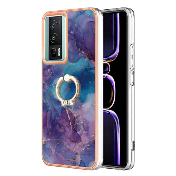 Electroplating Marble Dual-side IMD Phone Case with Ring, For Xiaomi 13T / 13T Pro, For Xiaomi Poco F5 5G / Redmi Note 12 Turbo, For Xiaomi Poco F5 Pro 5G / Redmi K60, For Xiaomi Redmi Note 12S 4G, For Xiaomi Redmi Note 12 4G Global��������������������...