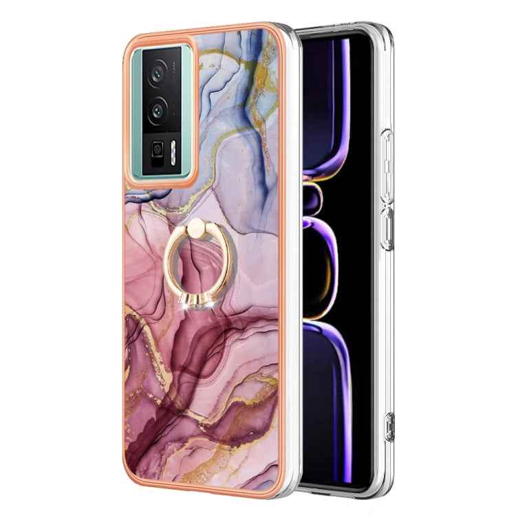 Electroplating Marble Dual-side IMD Phone Case with Ring, For Xiaomi 13T / 13T Pro, For Xiaomi Poco F5 5G / Redmi Note 12 Turbo, For Xiaomi Poco F5 Pro 5G / Redmi K60, For Xiaomi Redmi Note 12S 4G, For Xiaomi Redmi Note 12 4G Global��������������������...
