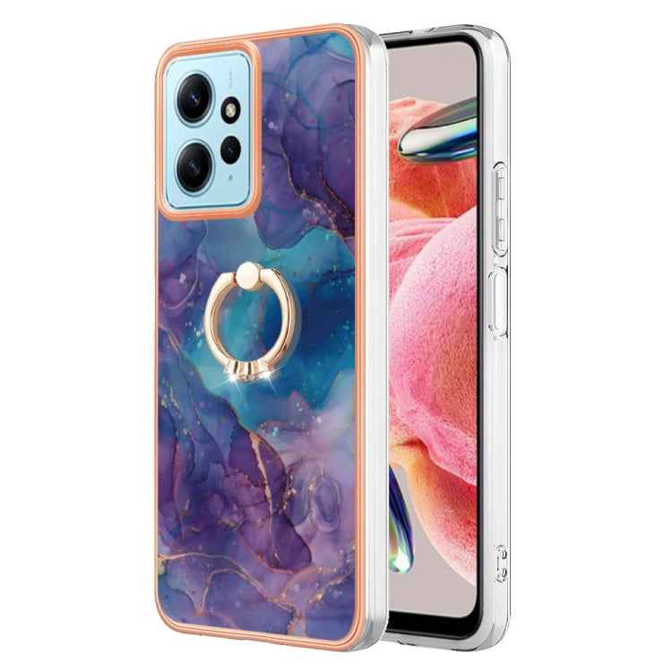 Electroplating Marble Dual-side IMD Phone Case with Ring, For Xiaomi 13T / 13T Pro, For Xiaomi Poco F5 5G / Redmi Note 12 Turbo, For Xiaomi Poco F5 Pro 5G / Redmi K60, For Xiaomi Redmi Note 12S 4G, For Xiaomi Redmi Note 12 4G Global��������������������...