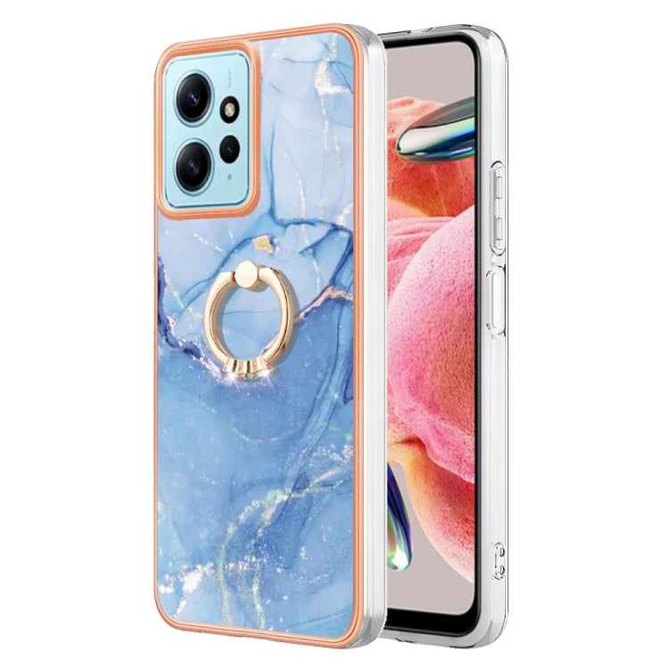 Electroplating Marble Dual-side IMD Phone Case with Ring, For Xiaomi 13T / 13T Pro, For Xiaomi Poco F5 5G / Redmi Note 12 Turbo, For Xiaomi Poco F5 Pro 5G / Redmi K60, For Xiaomi Redmi Note 12S 4G, For Xiaomi Redmi Note 12 4G Global��������������������...