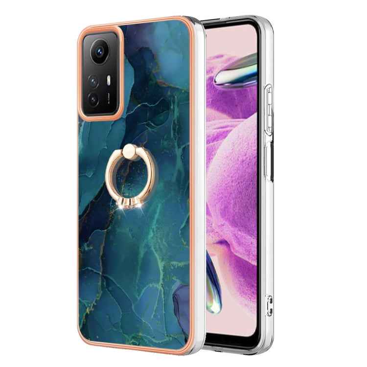 Electroplating Marble Dual-side IMD Phone Case with Ring, For Xiaomi 13T / 13T Pro, For Xiaomi Poco F5 5G / Redmi Note 12 Turbo, For Xiaomi Poco F5 Pro 5G / Redmi K60, For Xiaomi Redmi Note 12S 4G, For Xiaomi Redmi Note 12 4G Global��������������������...