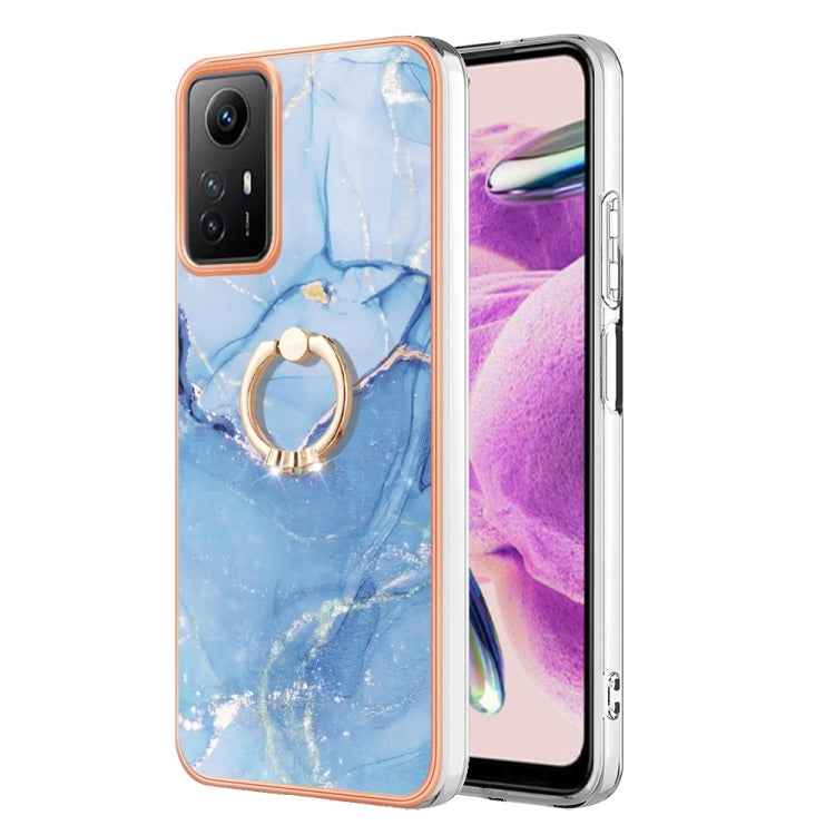 Electroplating Marble Dual-side IMD Phone Case with Ring, For Xiaomi 13T / 13T Pro, For Xiaomi Poco F5 5G / Redmi Note 12 Turbo, For Xiaomi Poco F5 Pro 5G / Redmi K60, For Xiaomi Redmi Note 12S 4G, For Xiaomi Redmi Note 12 4G Global��������������������...